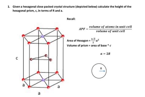 Solved: Given A Hexagonal Close Packed Crystal Structure (... | Chegg.com