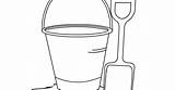 Sand Bucket And Shovel Coloring Page sketch template