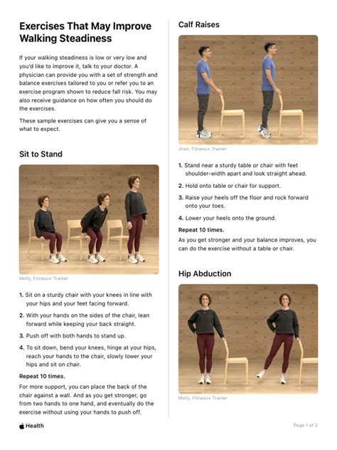 Exercises That May Improve Walking Steadiness | Download Free PDF | Foot | Chair