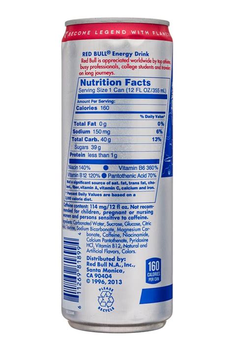 Red Bull Nutrition Label 12 Oz | Besto Blog