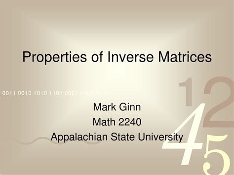 PPT - Properties of Inverse Matrices PowerPoint Presentation, free ...