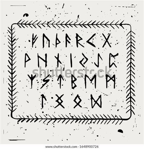 Futhark Vector Runic Alphabet Handpainted Style Stock Vector (Royalty ...