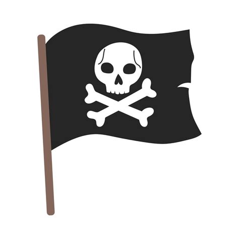 Cartoon pirate flag with Jolly Roger 8813368 Vector Art at Vecteezy