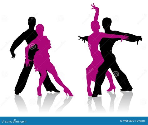 Ballroom Dancers Silhouettes Stock Vector - Image: 49656636