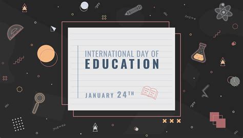 Vector International Day of Education poster with geometric elements ...