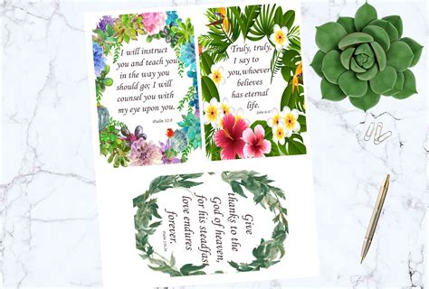 Scripture Cards Bible Verse Cards Bible Journaling Inspirational Cards ...