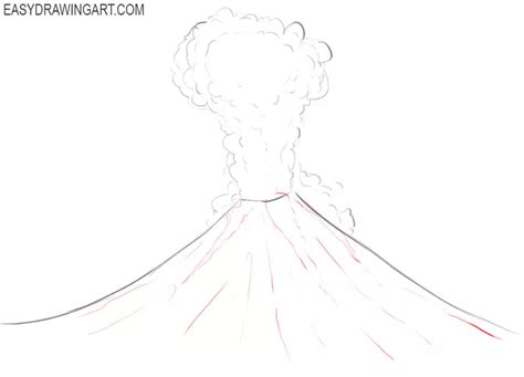 How to Draw a Volcano - Easy Drawing Art