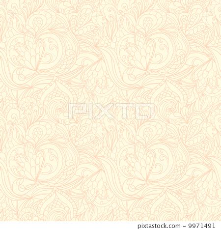 beige floral wallpaper - Stock Illustration [9971491] - PIXTA