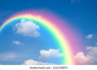 Rainbow Blue Sky Clouds Background Stock Photo 1211745871 | Shutterstock