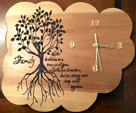 Hand engraved on poplar wood clock. By David Lynn | Clock, Wood clocks, Hand engraving