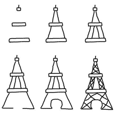 Simple Eiffel Tower Drawing Eiffel Tower Drawing Steps Drawn Eiffel Tower Easy – Pencil And In ...