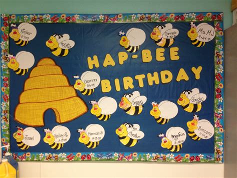 Hap-Bee Birthday! Hive and Boys and Girls Bees :) Preschool Birthday Board, Birthday Bulletin ...