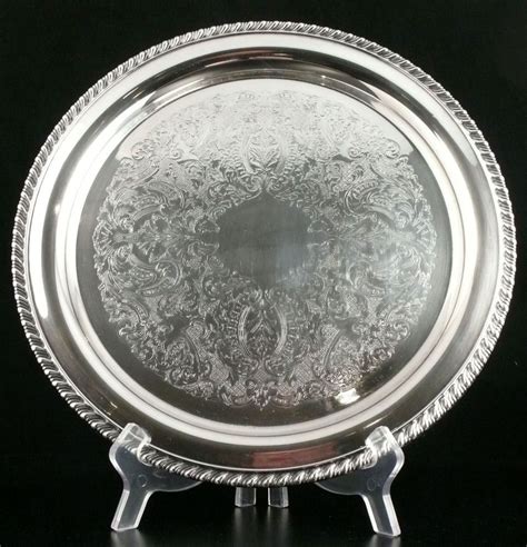 Vintage Wm. Rogers Silver Plate Serving Tray/Platter aprox15 inch Round #162 | eBay | Silver ...