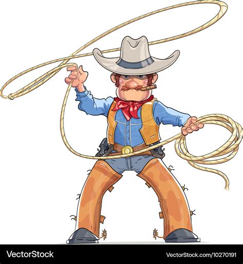 Cowboy with lasso american Royalty Free Vector Image