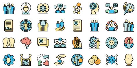 Sociology icons set vector flat 9016970 Vector Art at Vecteezy