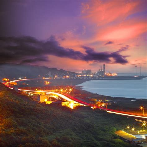 Night view in Taiwan stock image. Image of palm, cars - 25873467