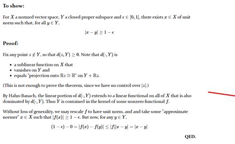 functional analysis - Riesz Lemma from Hahn Banach Theorem - Mathematics Stack Exchange