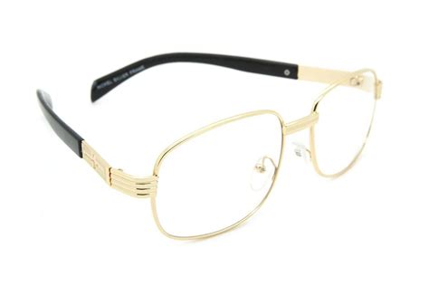 Gold Metal Oval Rectangle Gold Frame Men Women Eyeglasses | Etsy