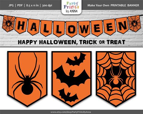 Happy Halloween Banner,Halloween Bunting Banner,Orange and Black,Pennant Spear… | Halloween ...