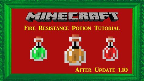 Minecraft Tutorial: How To Make A Fire Resistance Potion - YouTube