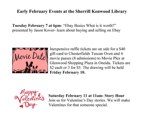 Upcoming Events at the Library – City of Sherrill