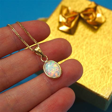 14k gold pendant white opal pendant solid gold pendant gold