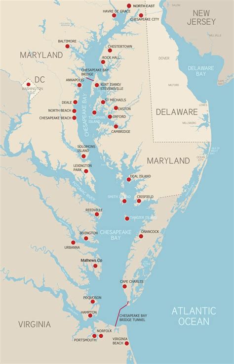 Chesapeake Bay Usa Map - Carolina Map