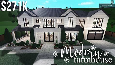 Modern Farmhouse | Roblox Bloxburg | GamingwithV - YouTube | Two story ...