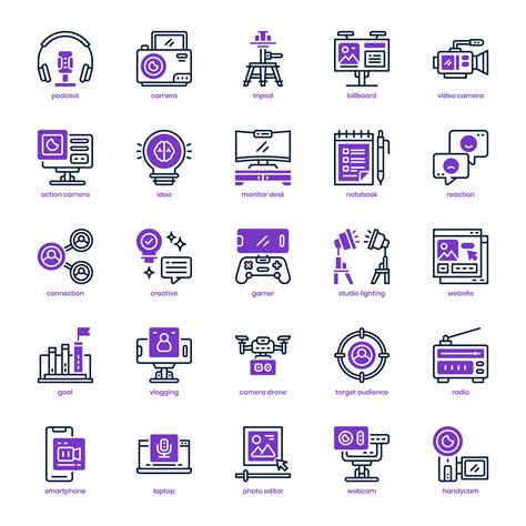 Content Creator icon pack for your website design, logo, app, and user ...