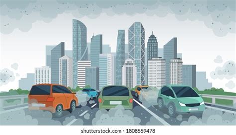 Cars Air Pollution Polluted Air Environment Stock Vector (Royalty Free) 1769819111 | Shutterstock