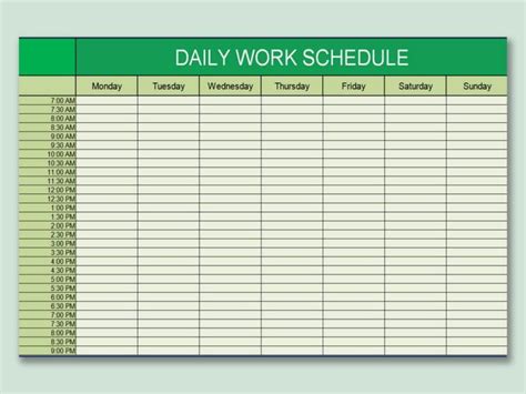 Excel Template Daily Planner