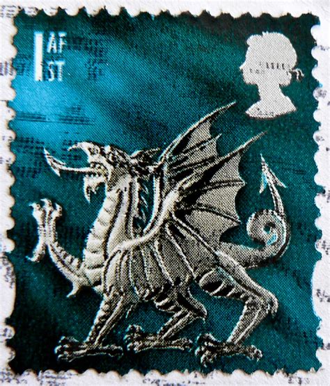 beautiful stamp GB 1st class (Dragon of Wales) UK United K… | Flickr