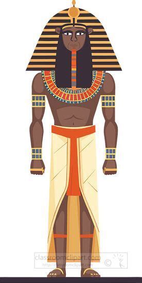 Ancient Egypt Clipart-ancient egyptian male wearing prominent headress and shendyt cli