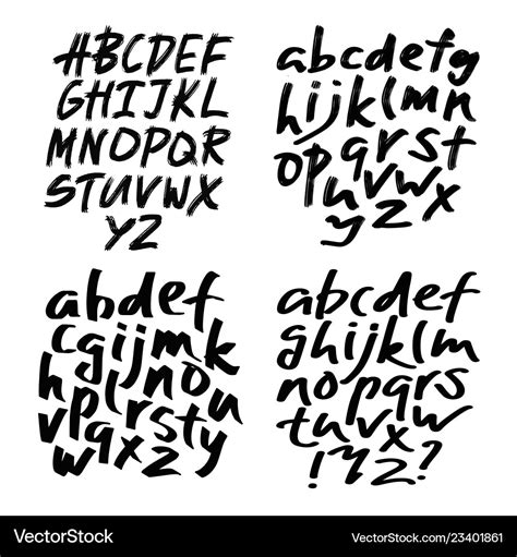 Script Handwritten Font Vector Vector Alphabet Letters Clipart ...