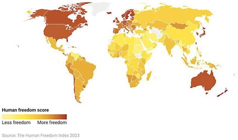 Human freedom index 2023 : r/MapPorn