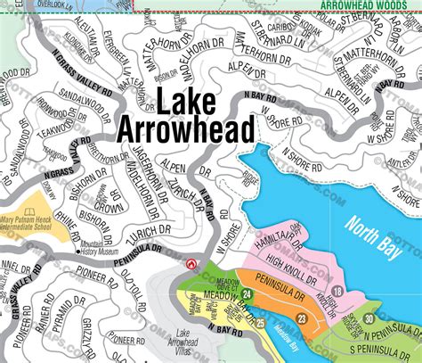 Lake Arrowhead Map, San Bernardino County, CA – Otto Maps