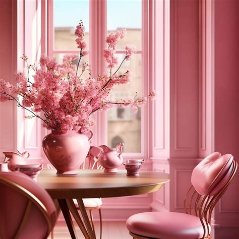 White Table And Pink Chairs | donyaye-trade.com