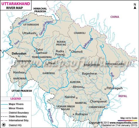 Uttarakhand River Map | Map, Uttarakhand, India world map