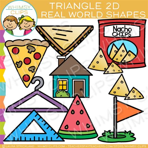 Triangle 2D Shapes Real Life Objects Clip Art , Images & Illustrations | Whimsy Clips