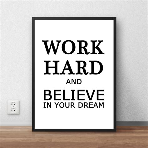 HOT Inspirational Slogan WORK HARD Paining Vintage Kraft Poster Retro Bar Cafe Living Room Wall ...