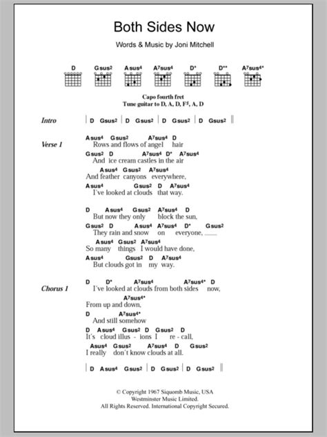 Both Sides Now by Joni Mitchell - Guitar Chords/Lyrics - Guitar Instructor