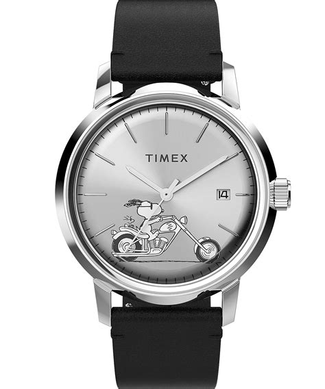 Timex Marlin Automatic x Snoopy Easy Rider 40mm Leather Strap Watch - Timex CA