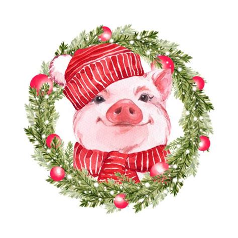 Christmas Pig Illustrations, Royalty-Free Vector Graphics & Clip Art ...