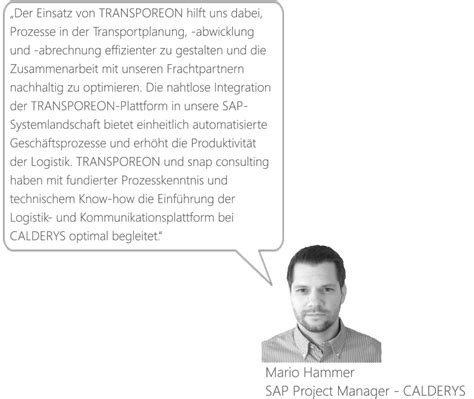 CALDERYS - TRANSPORTLOGISTIK OPTIMIERUNG IN SAP
