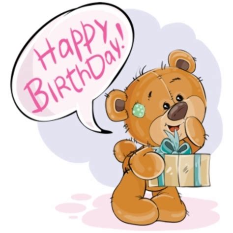 Happy Birthday Bear Cartoon