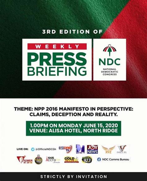 Watch Live: NDC Scrutinizes NPP’s Manifesto Promises