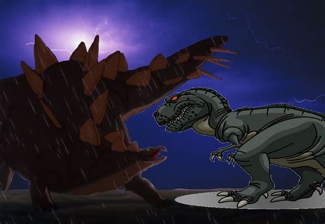 Tyrannosaurus Rex Vs Stegosaurus Remastered by leivbjerga on DeviantArt in 2021 | Tyrannosaurus ...