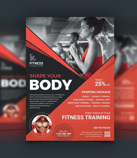 Top Rated Fitness Center Flyer Design Template 001523 - Template Catalog