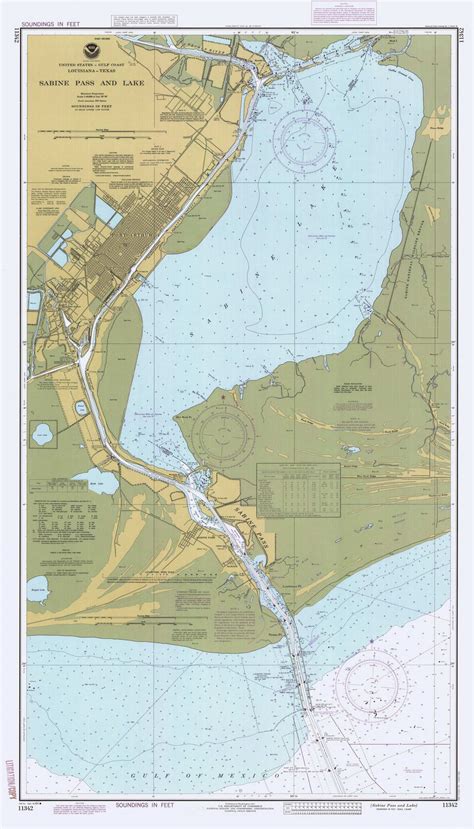 Sabine Pass and Lake 1984 - Old Map Nautical Chart AC Harbors 11342 - Texas - OLD MAPS