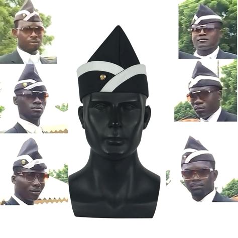 Cosplay Ghana Pallbearers Coffin Dance Black Cap Funeral Dancing Team Display Hat Funny Dressed ...